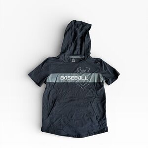 Under Armour Kids Black Baseball Hoodie T-Shirt